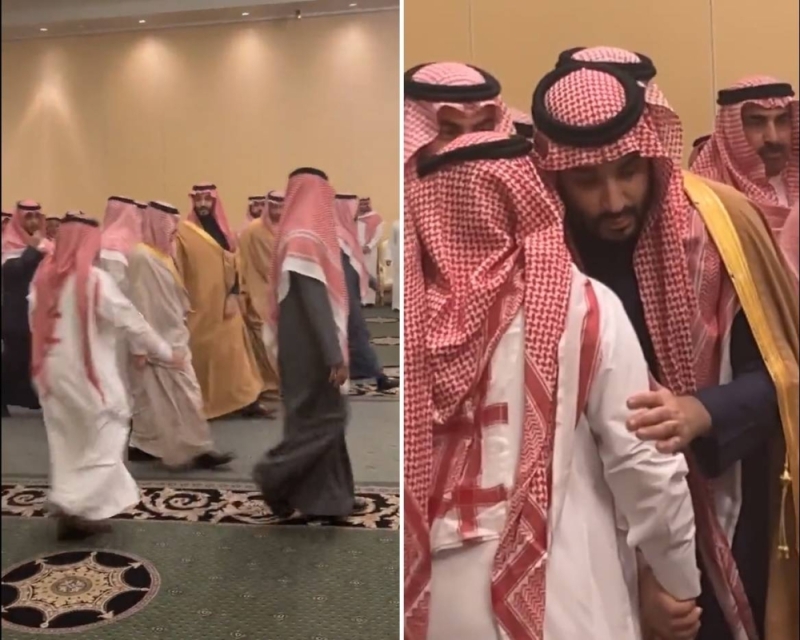 بالفيديو.. ردة فعل "ولي العهد السعودي" عندما فاجئه مواطن بطلب أثناء عزاء الشيخ راكان بن حثلين 
