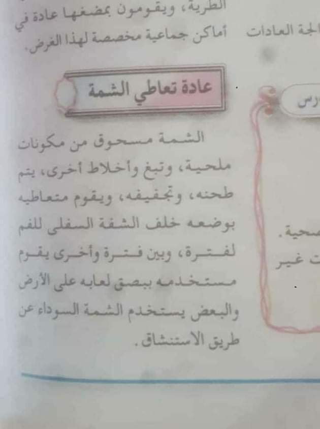 شاهد بالصورة .. :  "الشمة" مقرر رئيسي ضمن المناهج الدراسية في هذه المناطق اليمنية ؟      
