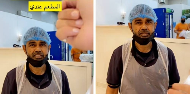 شاهد بالفيديو.. ردة فعل صاحب مطعم حينما علم بالمهنة الحقيقية لـ وافد يعمل منظف في مطعمه!