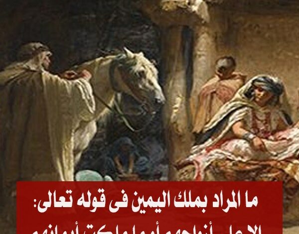 ما المراد بمــلك اليمـين فى قوله تعالى{والذين هم لفـ ـروجهم حافظون. إلا على أزواجهم أو ما ملكت أيمانهم فانهم غير ملومين }؟